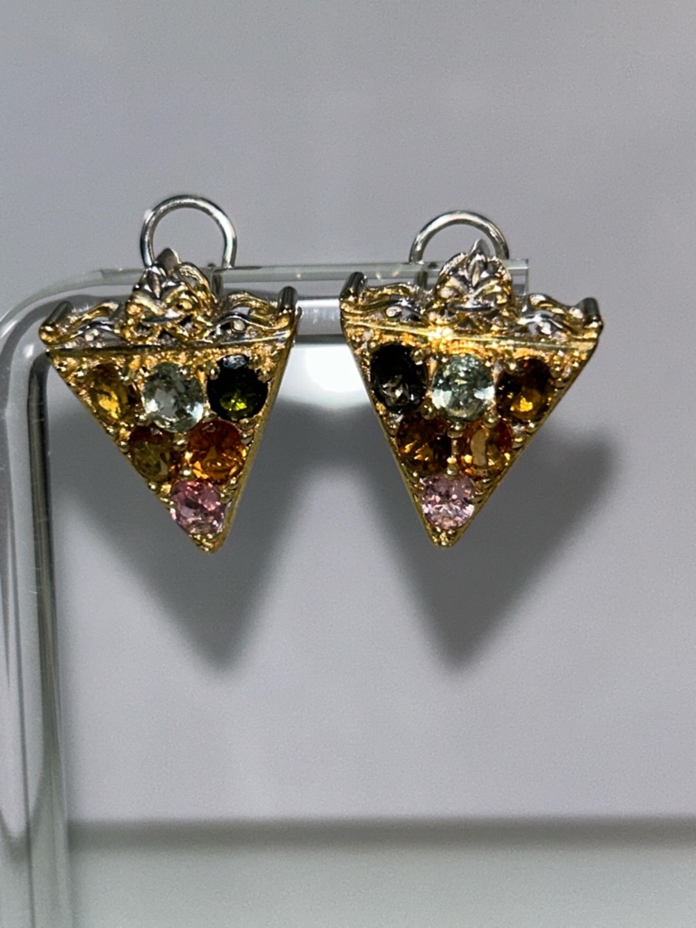 NWOT Gems En Vogue Palladium 18k Accent Multi Gemstone Earrings